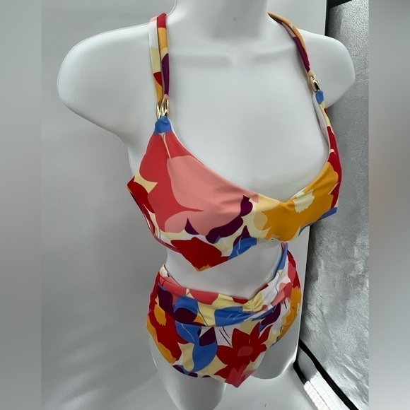 Time and Tru Women's Floral High Waist Twist Swim Bottoms Size 3X - Picture 6 of 13